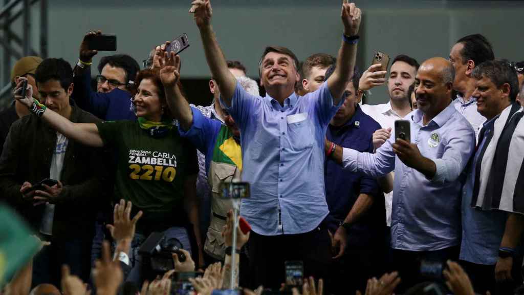 Bolsonaro lors d'un meeting électoral.