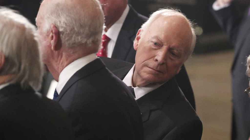 Dick Cheney lors des funérailles de George H. W. Bush (père), le 6 décembre 2018.