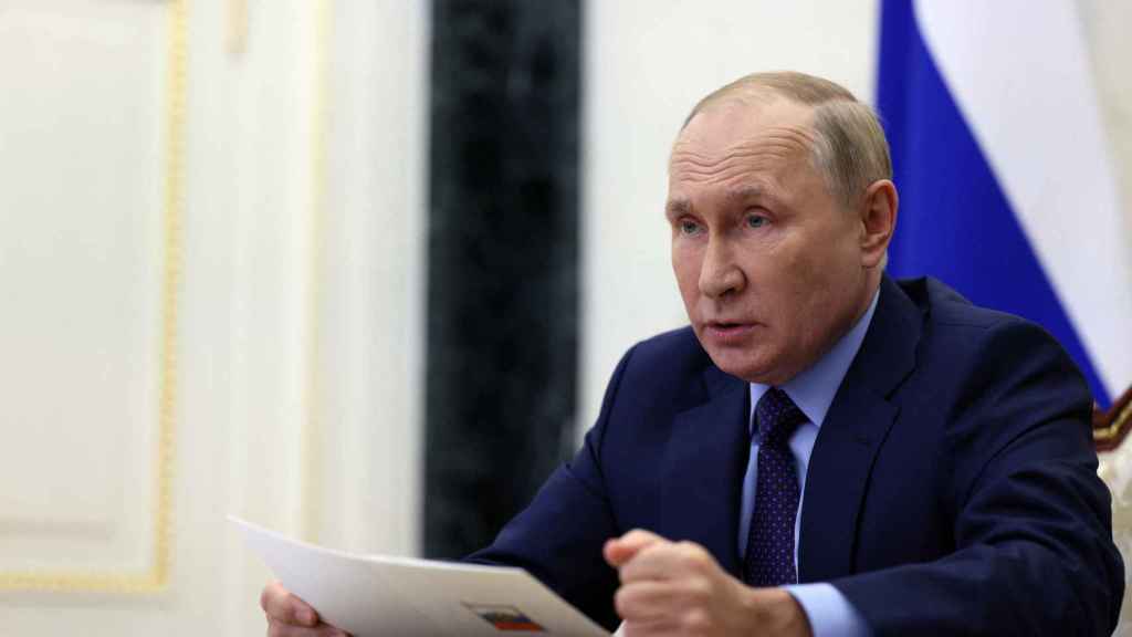Le président russe Vladimir Poutine lors d'une conférence à Moscou cette semaine.