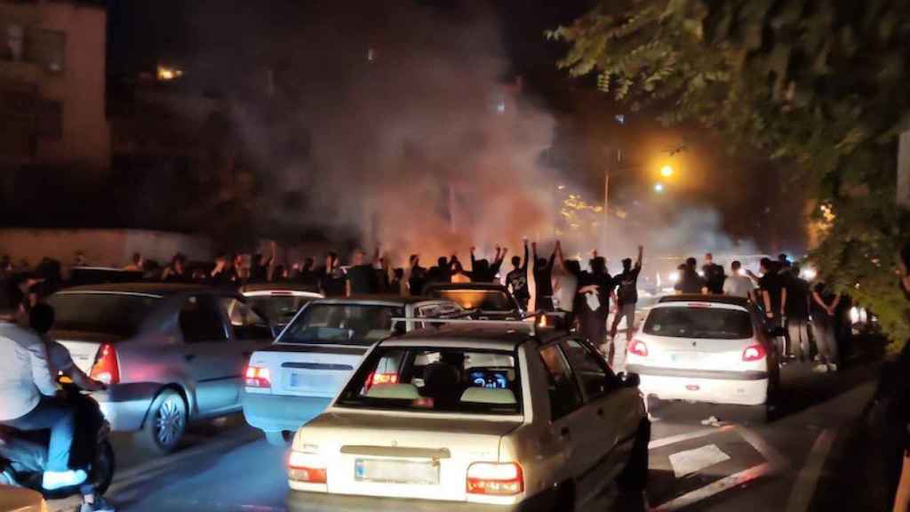 Manifestation dans le centre de Téhéran.