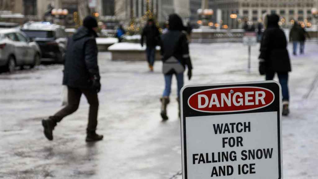 Un panneau d'avertissement à Chicago.