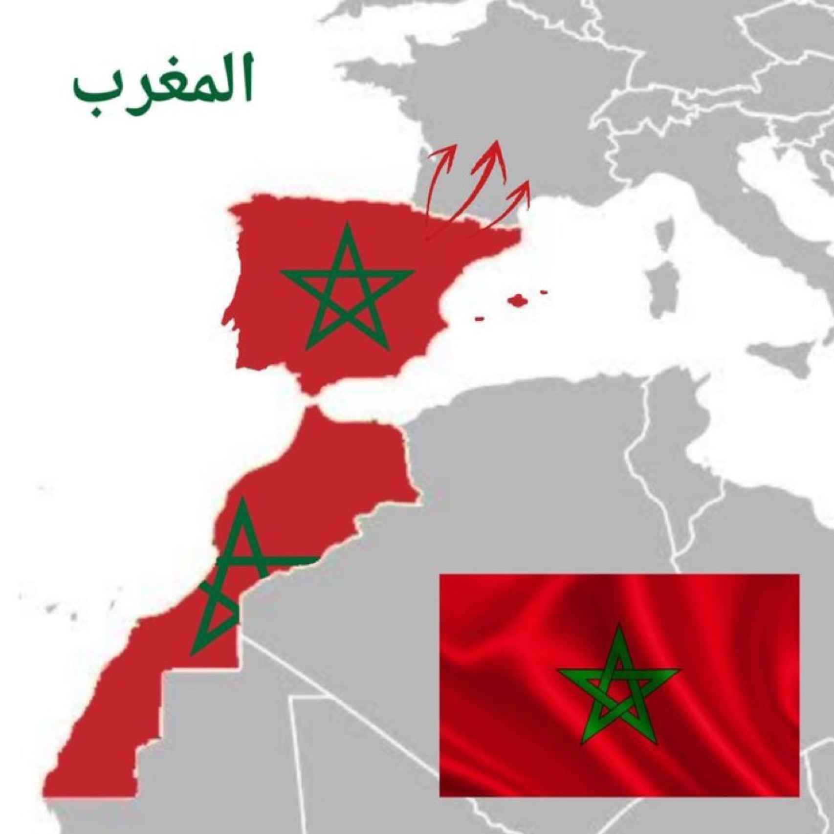 Une des cartes expansionnistes du Maroc circulant sur les réseaux sociaux.
