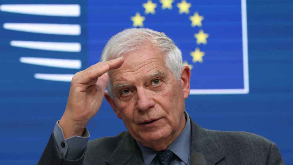Le chef de la diplomatie européenne, Josep Borrell, lors de sa conférence de presse à Bruxelles, lundi.