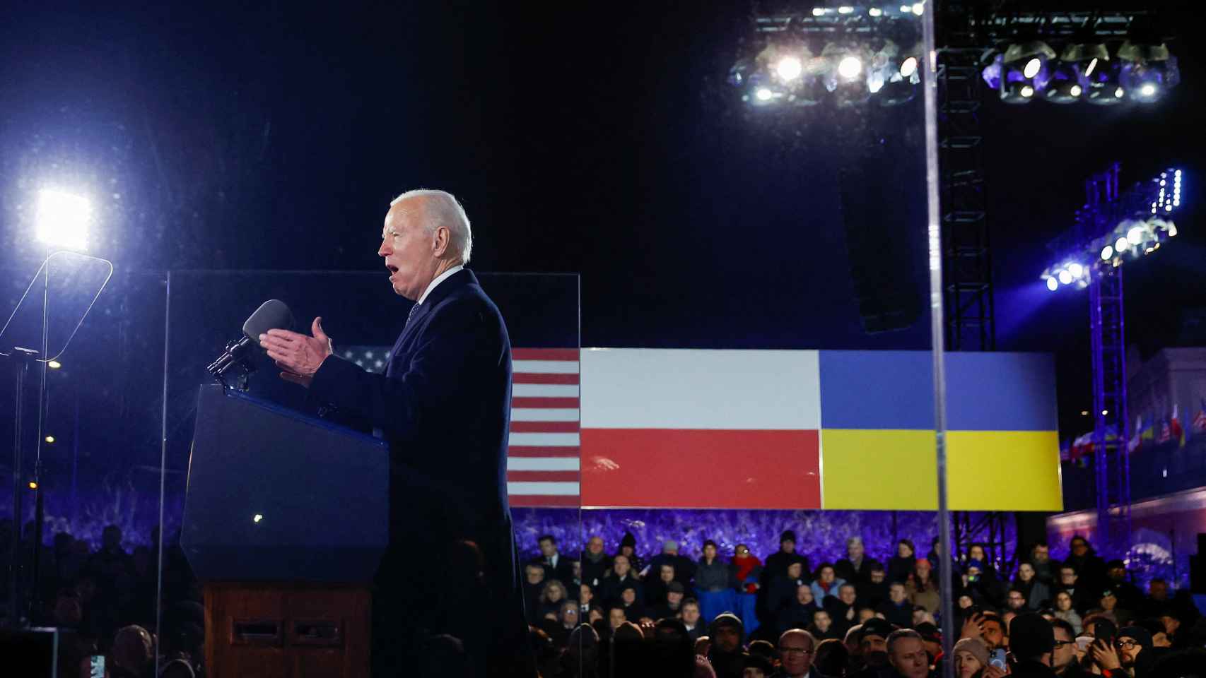 Joe Biden lors de son discours pro-Ukraine en Pologne.