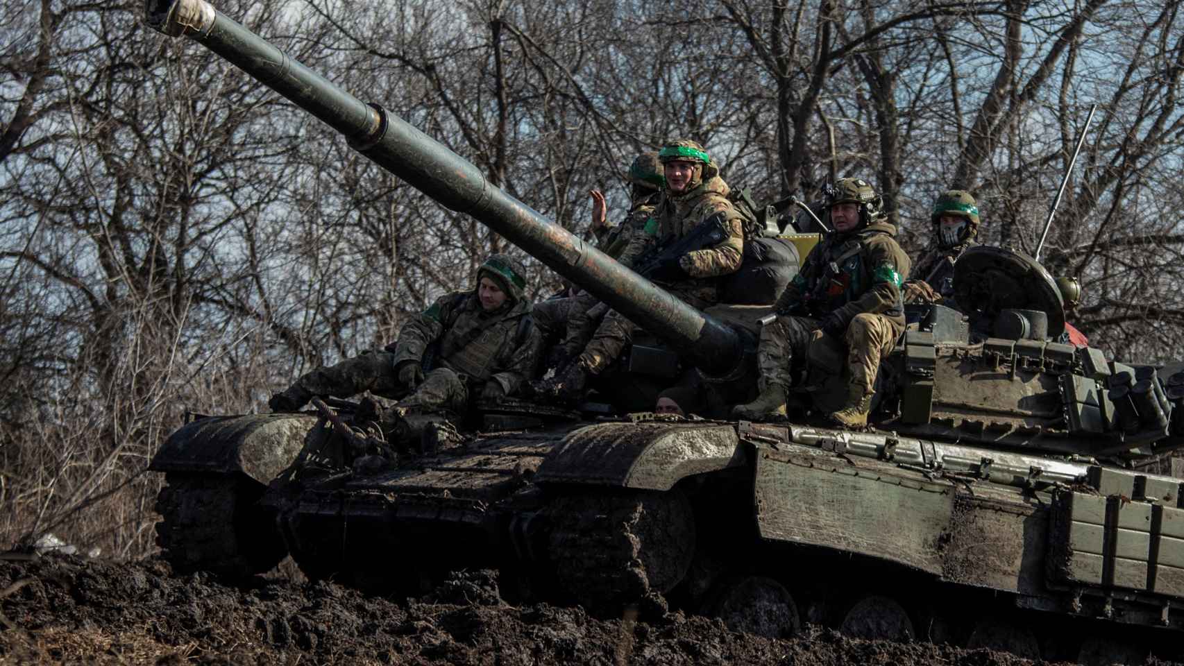 Soldats ukrainiens à Bakhmut.