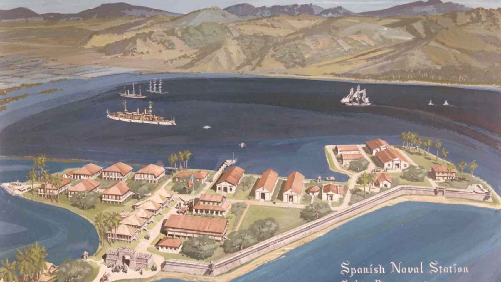 La base navale de Subic pendant l'occupation espagnole.